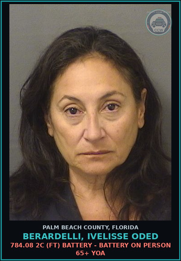 Booking mugshot of BERARDELLI, IVELISSE ODED in Palm Beach County