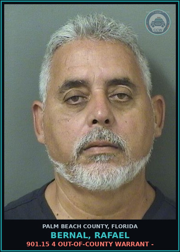 Booking mugshot of BERNAL, RAFAEL in Palm Beach County
