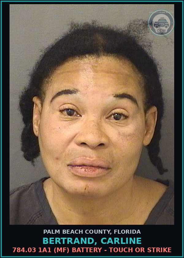Booking mugshot of BERTRAND, CARLINE in Palm Beach County