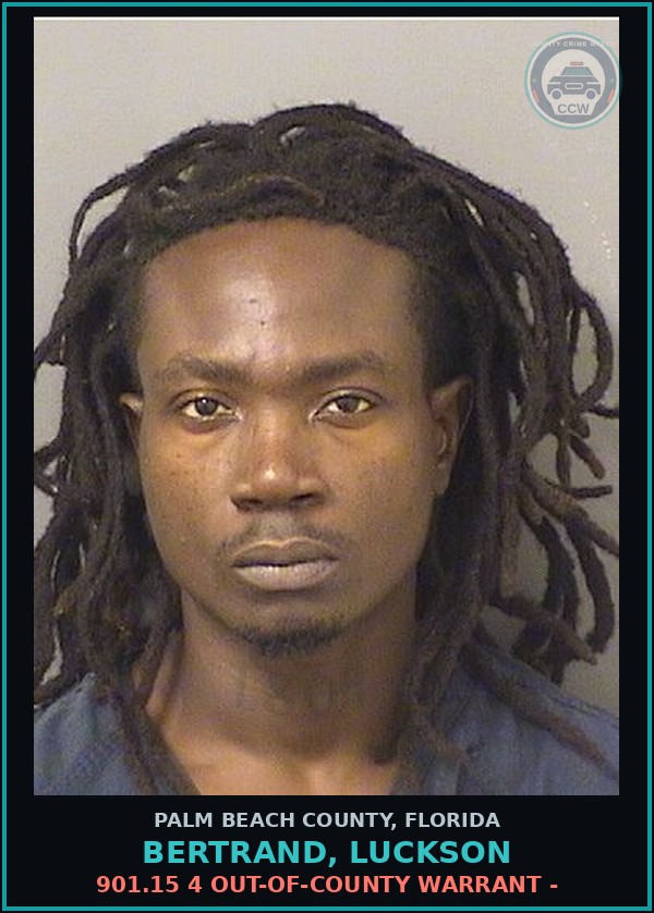Booking mugshot of BERTRAND, LUCKSON in Palm Beach County
