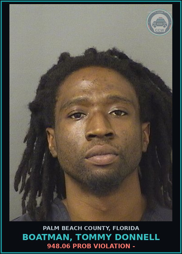 Booking mugshot of BOATMAN, TOMMY DONNELL in Palm Beach County