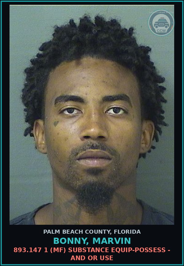 Booking mugshot of BONNY, MARVIN in Palm Beach County