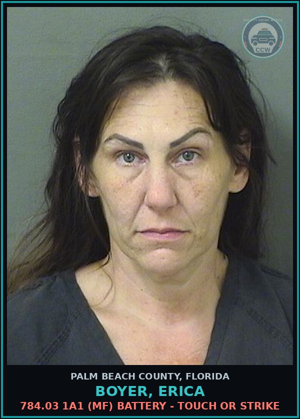 Booking mugshot of BOYER, ERICA in Palm Beach County
