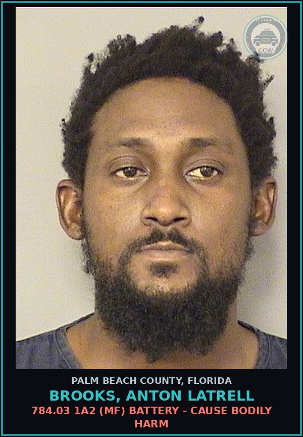 Booking mugshot of BROOKS, ANTON LATRELL in Palm Beach County