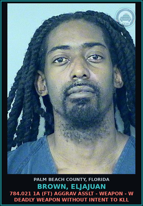 Booking mugshot of BROWN, ELJAJUAN in Palm Beach County