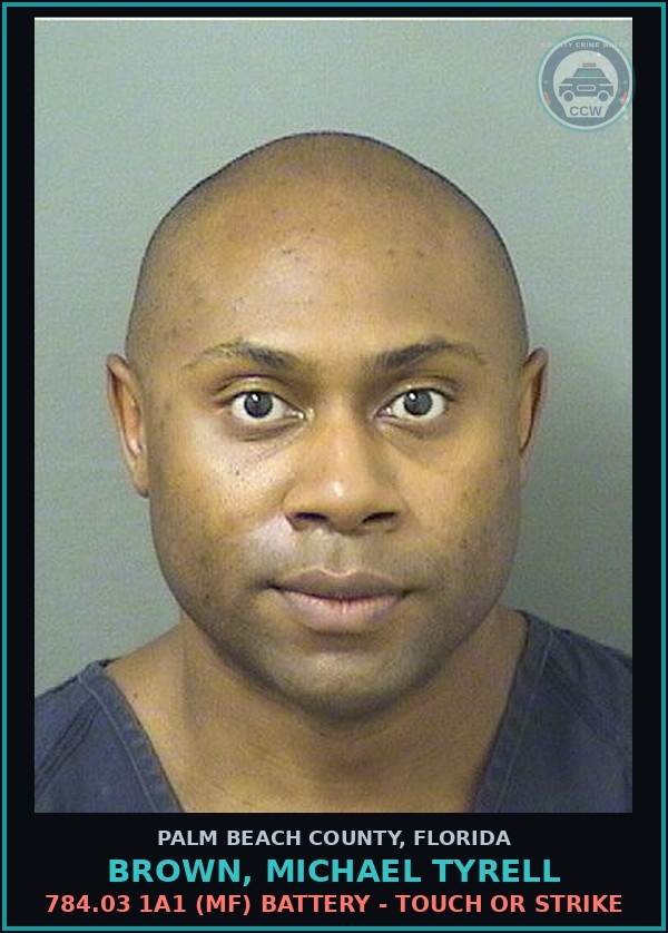 Booking mugshot of BROWN, MICHAEL TYRELL in Palm Beach County