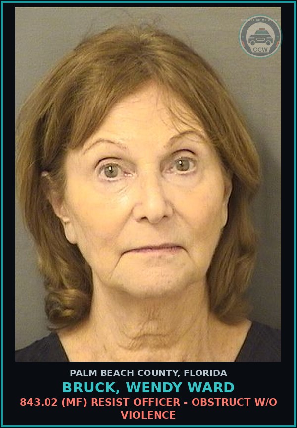 Booking mugshot of BRUCK, WENDY WARD in Palm Beach County