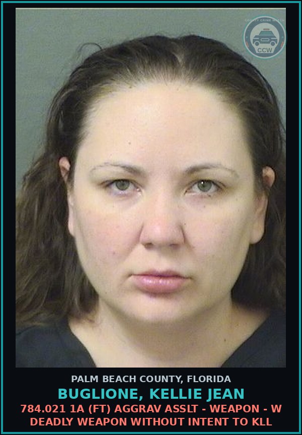 Booking mugshot of BUGLIONE, KELLIE JEAN in Palm Beach County