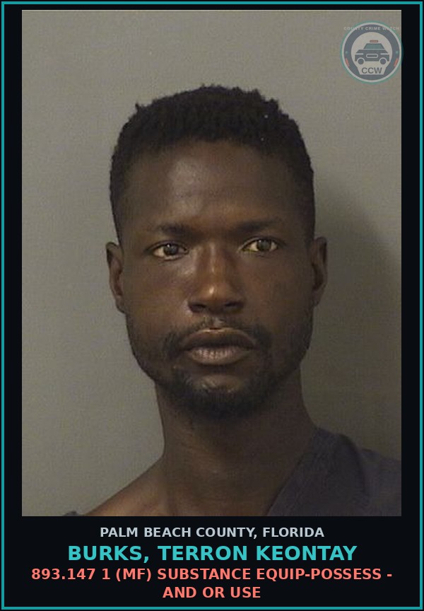 Booking mugshot of BURKS, TERRON KEONTAY in Palm Beach County
