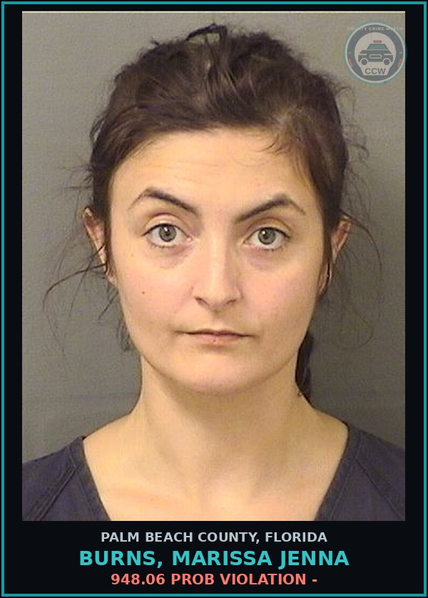 Booking mugshot of BURNS, MARISSA JENNA in Palm Beach County