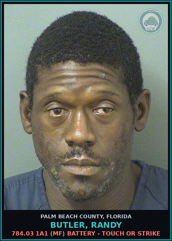 Booking mugshot of BUTLER, RANDY in Palm Beach County
