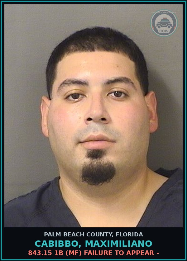 Booking mugshot of CABIBBO, MAXIMILIANO in Palm Beach County