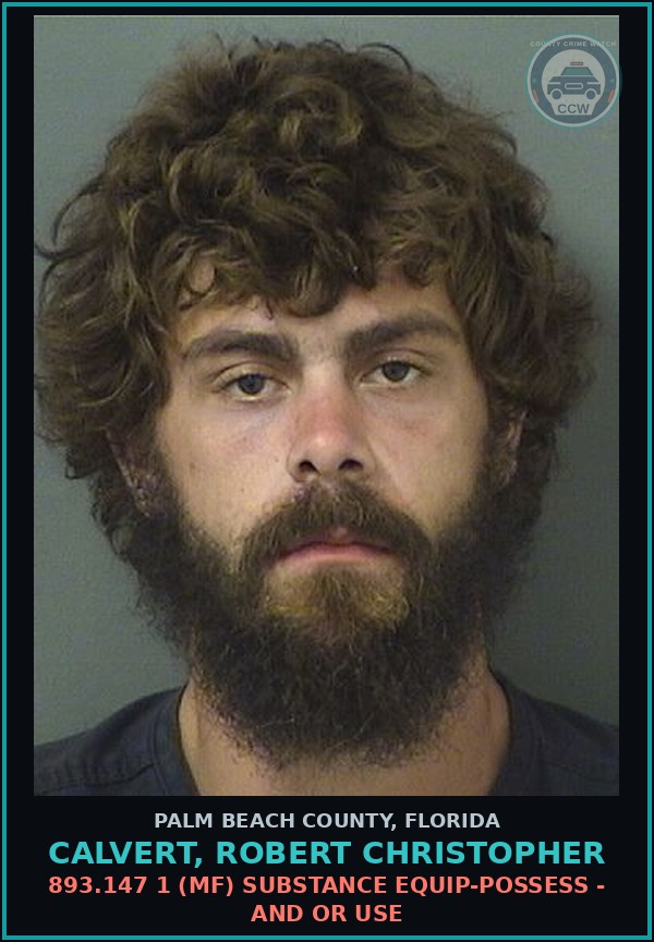 Booking mugshot of CALVERT, ROBERT CHRISTOPHER in Palm Beach County