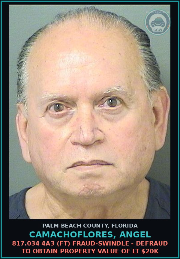 Booking mugshot of CAMACHOFLORES, ANGEL in Palm Beach County