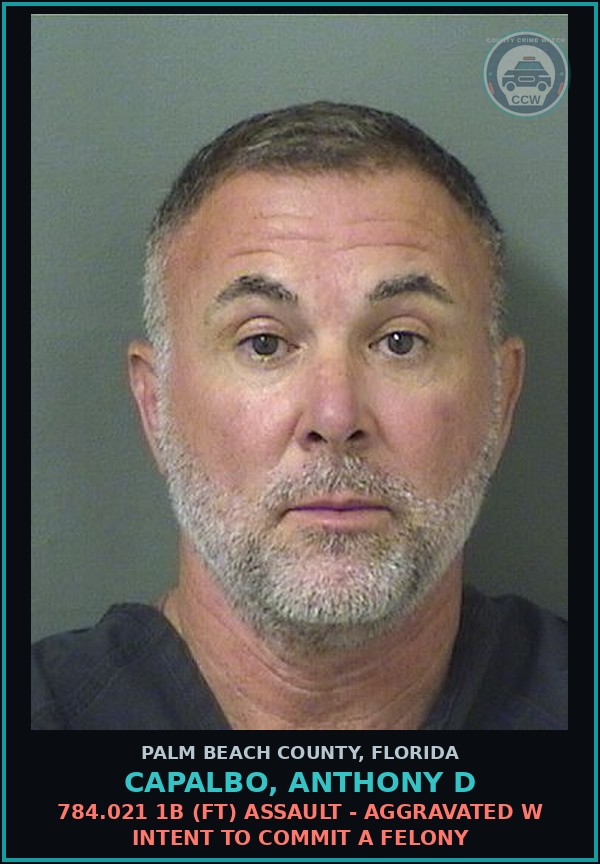 Booking mugshot of CAPALBO, ANTHONY D in Palm Beach County