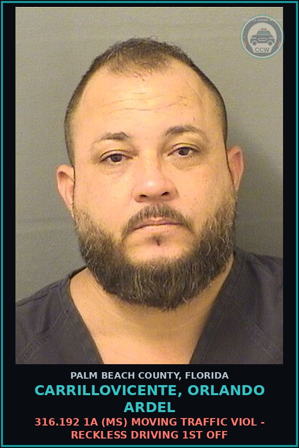 Booking mugshot of CARRILLOVICENTE, ORLANDO ARDEL in Palm Beach County