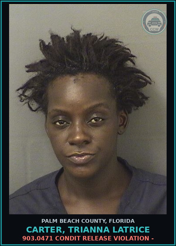 Booking mugshot of CARTER, TRIANNA LATRICE in Palm Beach County