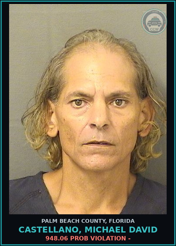 Booking mugshot of CASTELLANO, MICHAEL DAVID in Palm Beach County