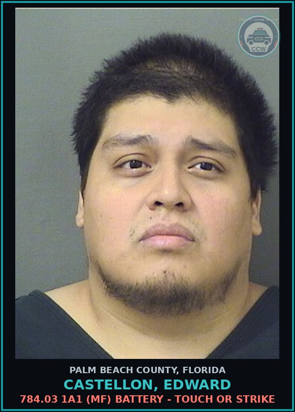Booking mugshot of CASTELLON, EDWARD in Palm Beach County
