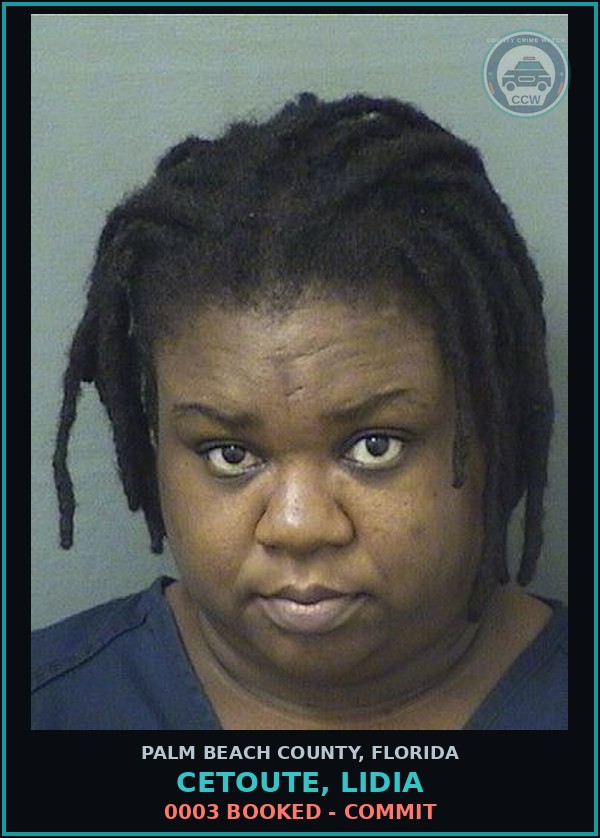 Booking mugshot of CETOUTE, LIDIA in Palm Beach County