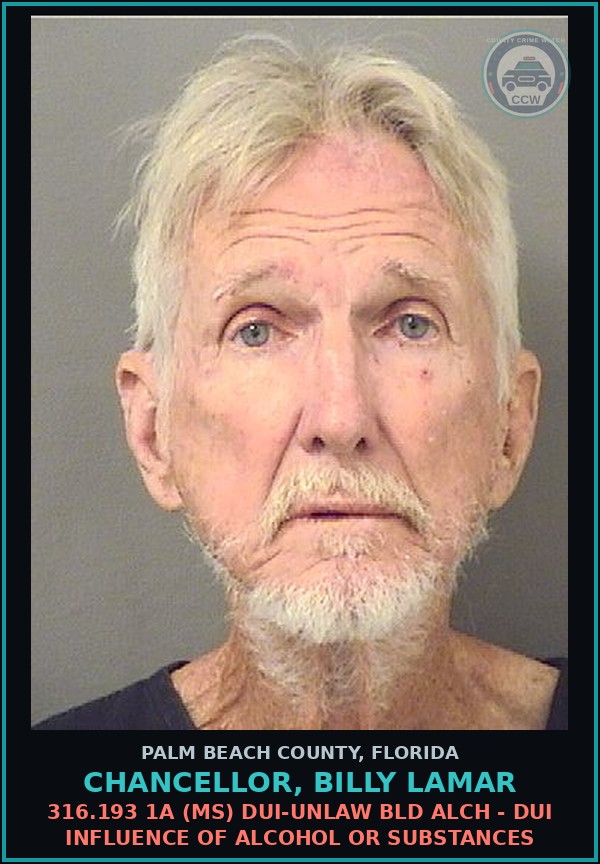 Booking mugshot of CHANCELLOR, BILLY LAMAR in Palm Beach County
