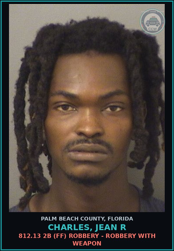 Booking mugshot of CHARLES, JEAN R in Palm Beach County