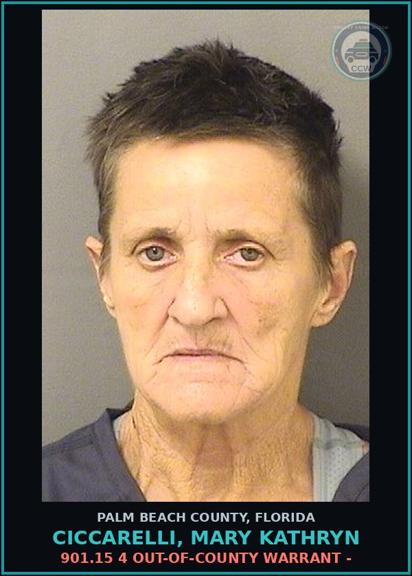 Booking mugshot of CICCARELLI, MARY KATHRYN in Palm Beach County