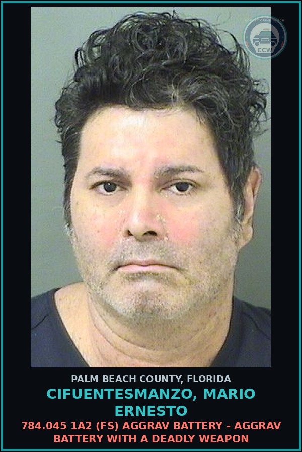 Booking mugshot of CIFUENTESMANZO, MARIO ERNESTO in Palm Beach County