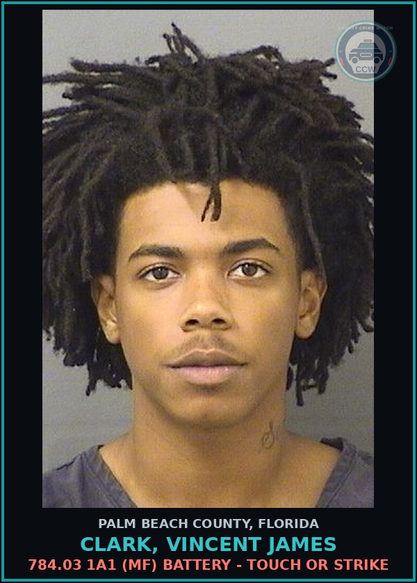 Booking mugshot of CLARK, VINCENT JAMES in Palm Beach County