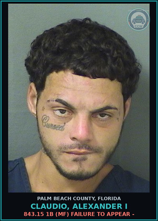 Booking mugshot of CLAUDIO, ALEXANDER I in Palm Beach County