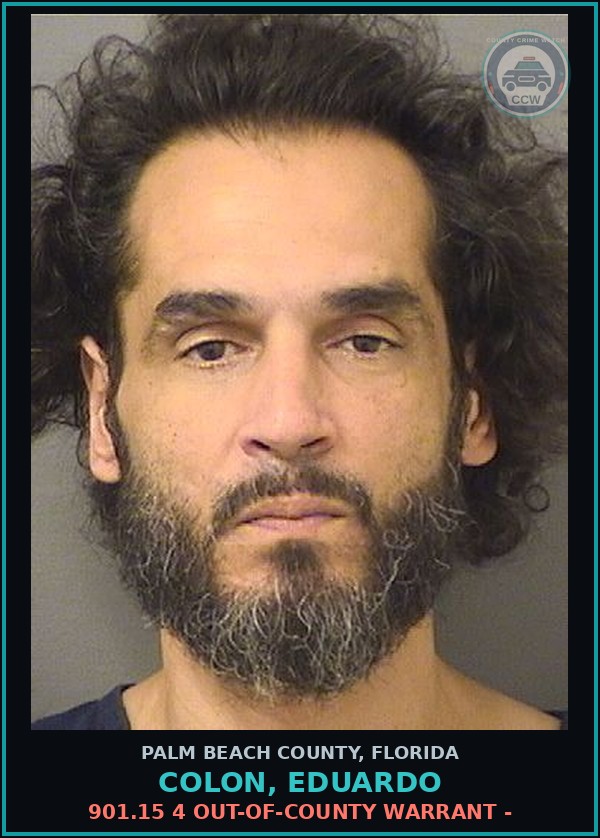 Booking mugshot of COLON, EDUARDO in Palm Beach County