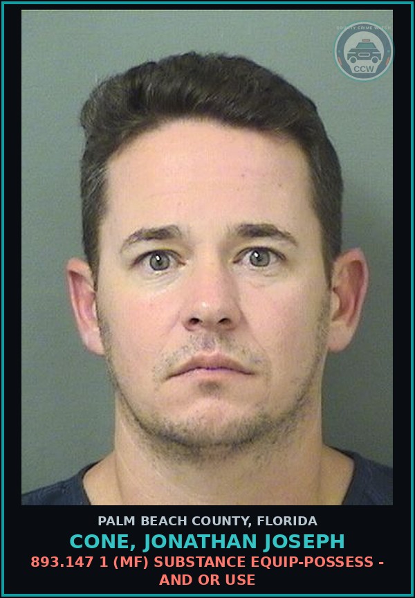 Booking mugshot of CONE, JONATHAN JOSEPH in Palm Beach County