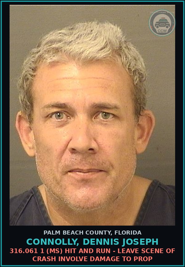 Booking mugshot of CONNOLLY, DENNIS JOSEPH in Palm Beach County