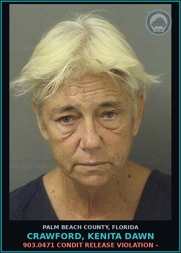 Booking mugshot of CRAWFORD, KENITA DAWN in Palm Beach County