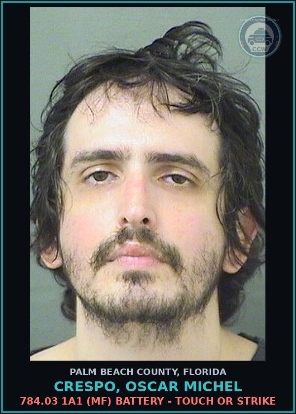 Booking mugshot of CRESPO, OSCAR MICHEL in Palm Beach County