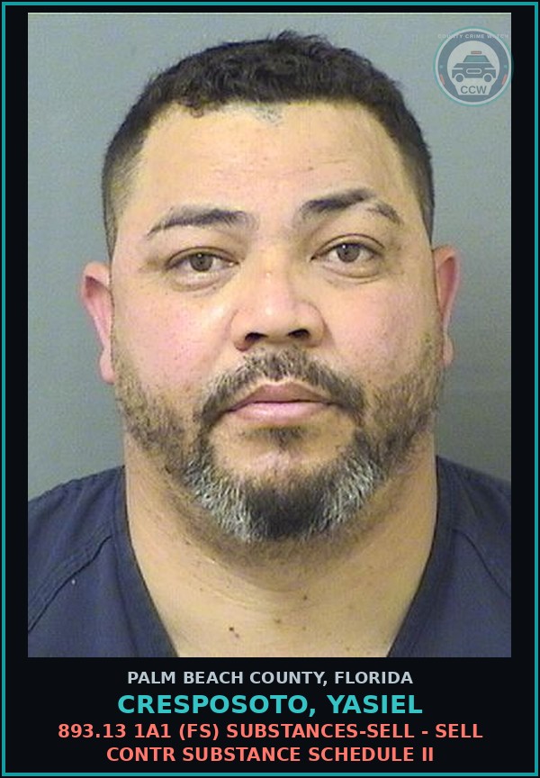 Booking mugshot of CRESPOSOTO, YASIEL in Palm Beach County