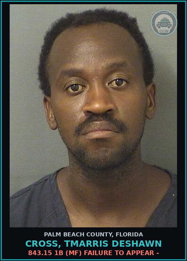 Booking mugshot of CROSS, TMARRIS DESHAWN in Palm Beach County