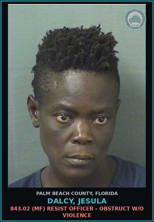 Booking mugshot of DALCY, JESULA in Palm Beach County