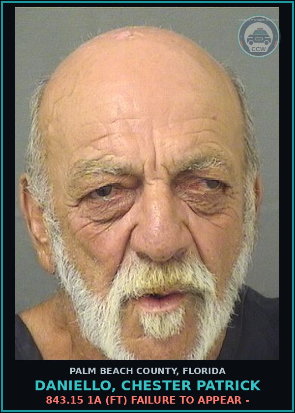 Booking mugshot of DANIELLO, CHESTER PATRICK in Palm Beach County