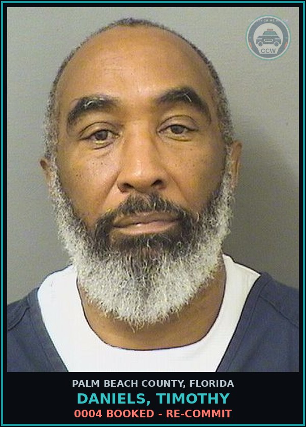 Booking mugshot of DANIELS, TIMOTHY in Palm Beach County