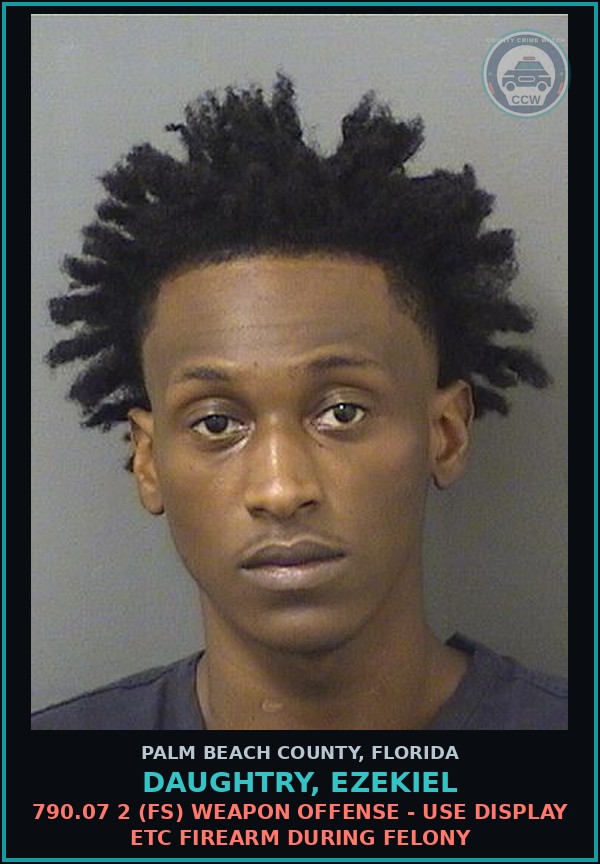 Booking mugshot of DAUGHTRY, EZEKIEL in Palm Beach County