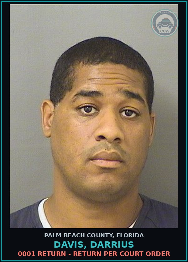 Booking mugshot of DAVIS, DARRIUS in Palm Beach County