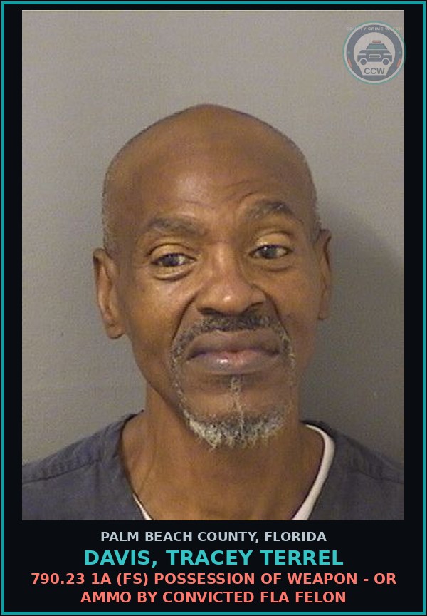 Booking mugshot of DAVIS, TRACEY TERREL in Palm Beach County