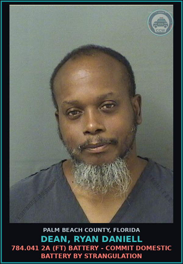 Booking mugshot of DEAN, RYAN DANIELL in Palm Beach County