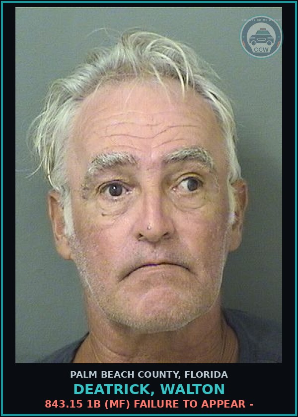 Booking mugshot of DEATRICK, WALTON in Palm Beach County