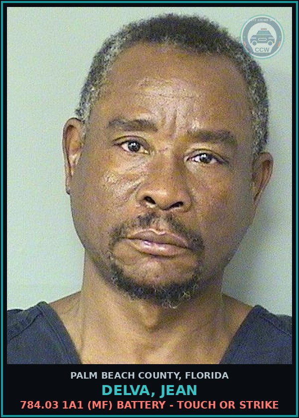 Booking mugshot of DELVA, JEAN in Palm Beach County