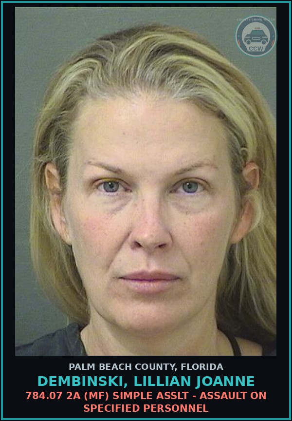 Booking mugshot of DEMBINSKI, LILLIAN JOANNE in Palm Beach County