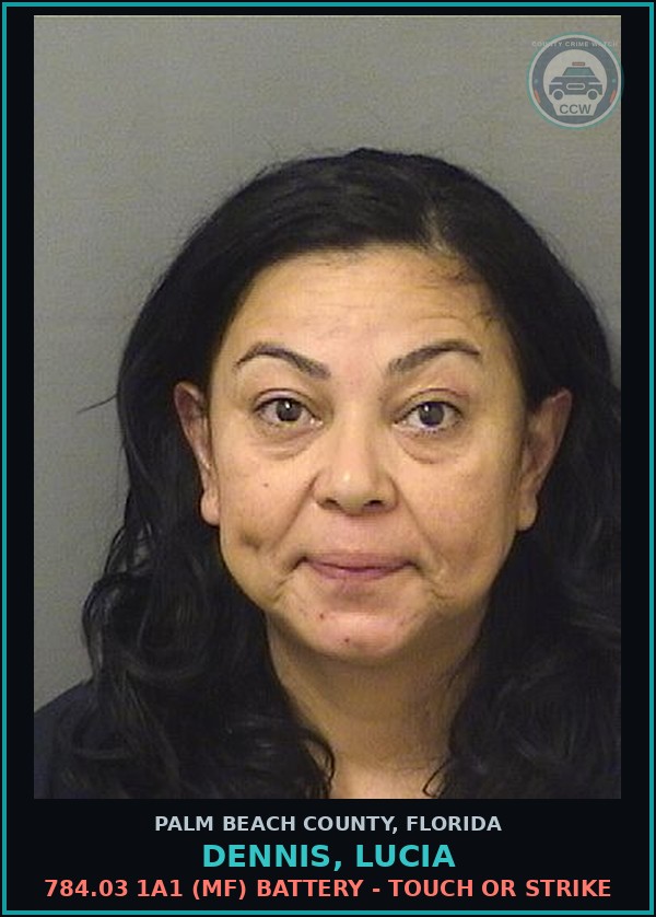 Booking mugshot of DENNIS, LUCIA in Palm Beach County