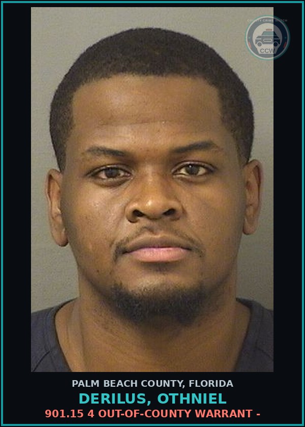 Booking mugshot of DERILUS, OTHNIEL in Palm Beach County
