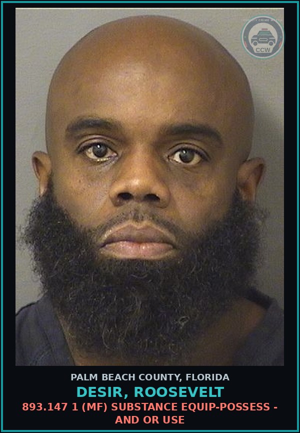 Booking mugshot of DESIR, ROOSEVELT in Palm Beach County